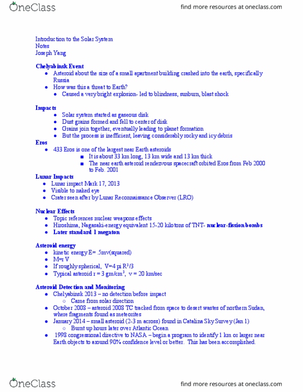 AST-1A Lecture Notes - Lecture 1: Catalina Sky Survey, Lunar Reconnaissance Orbiter, Sunburn thumbnail