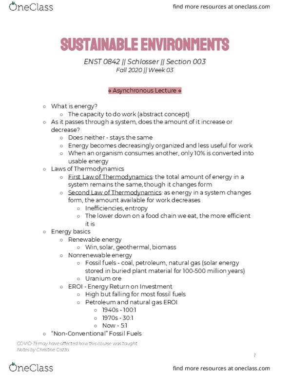 ENST 0842 Lecture Notes - Lecture 3: Keystone Pipeline, Northern Alberta, Renewable Energy thumbnail