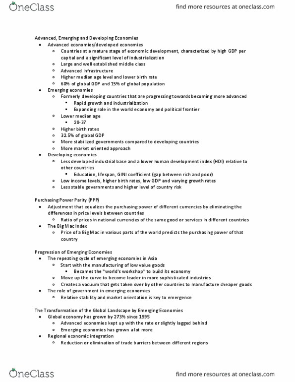 AFM333 Chapter Notes - Chapter 3: Country Risk, Human Development Index, Big Mac Index thumbnail