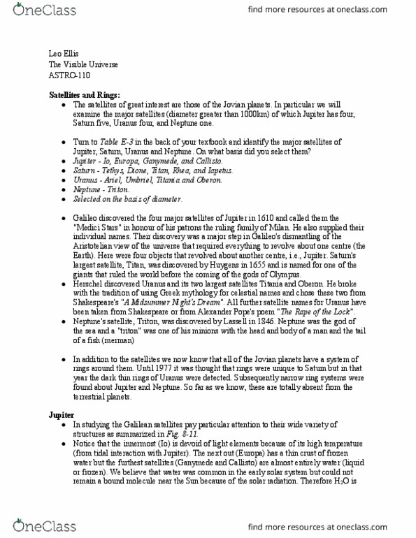 ASTRO-110 Lecture Notes - Lecture 24: The Moons, Methane Clathrate, Galilean Moons thumbnail