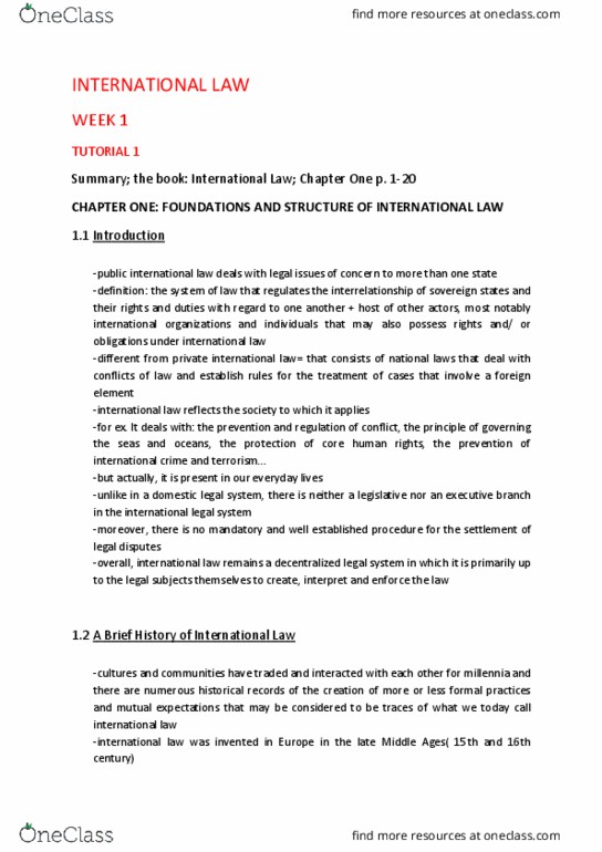 REGNRSG 105 Lecture Notes - Lecture 17: European Court Of Human Rights, International Law Commission, Jus Gentium thumbnail