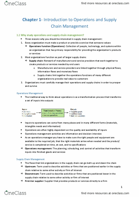 REGNRSG 105 Lecture Notes - Lecture 7: E-Commerce, Operations Management, Apics thumbnail