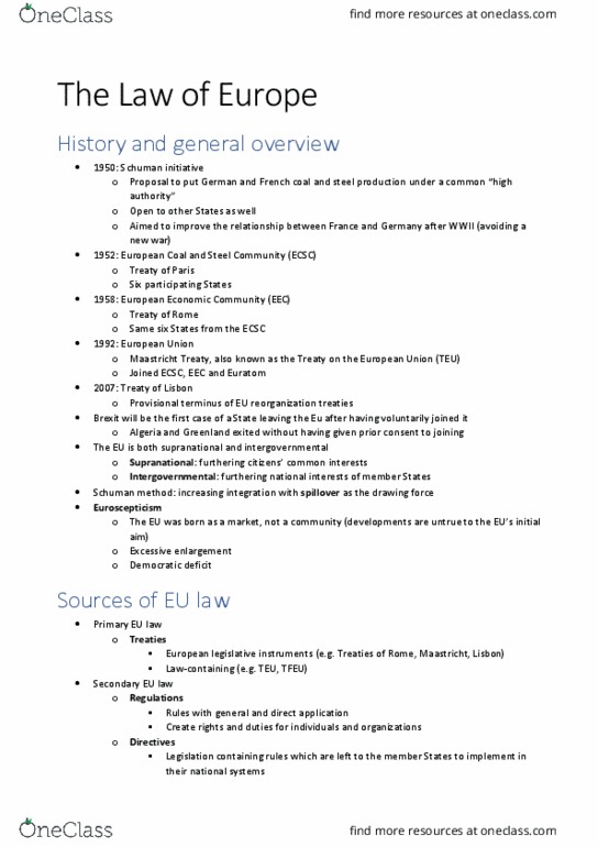 ENG ELC 220 Lecture Notes - Lecture 25: European Single Market, Monetary Policy, Maastricht Treaty thumbnail