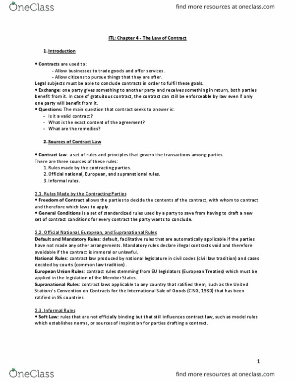 GEOLOGY 002 Lecture Notes - Lecture 30: Force Majeure, Reasonable Person, United Nations Convention On Contracts For The International Sale Of Goods thumbnail
