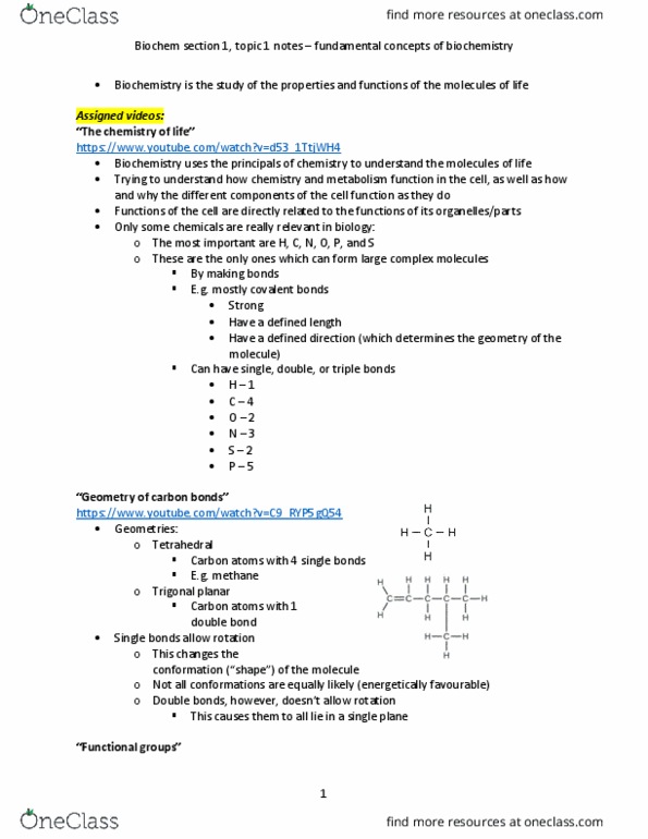 Biochemistry 2280A Lecture Notes - Lecture 1: Aldehyde, Monosaccharide, Hemiacetal thumbnail