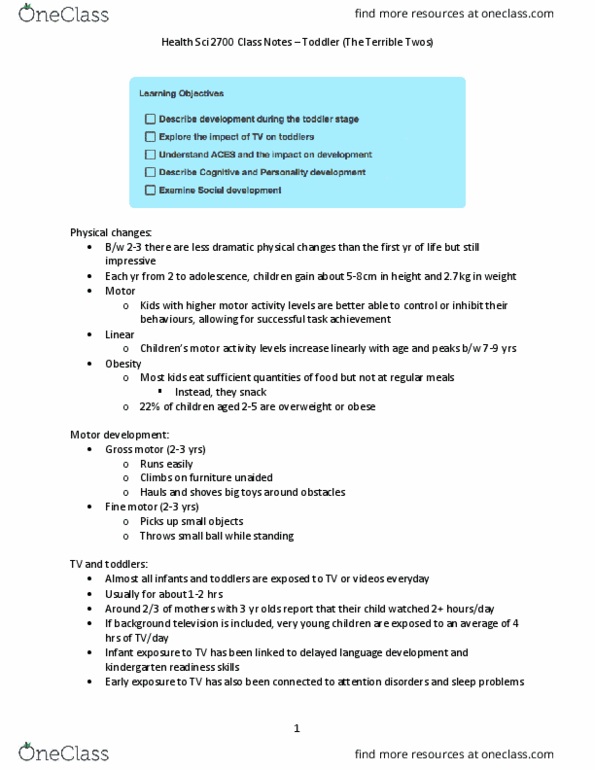 Health Sciences 2700A/B Lecture Notes - Lecture 1: Gender Identity, Substance Abuse, 18 Months thumbnail