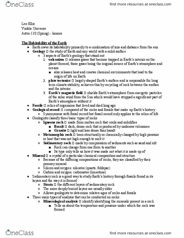 ASTRO-110 Lecture Notes - Lecture 7: Solar Wind, Silt, Atomic Nucleus thumbnail