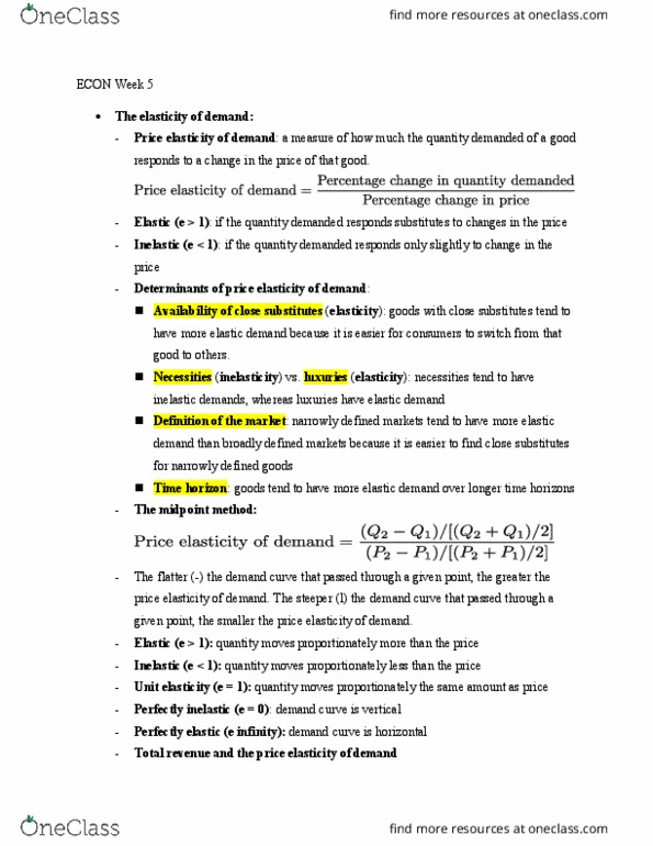 ECON 1000 Lecture Notes - Lecture 4: Midpoint Method, Hectare, Time Horizon thumbnail