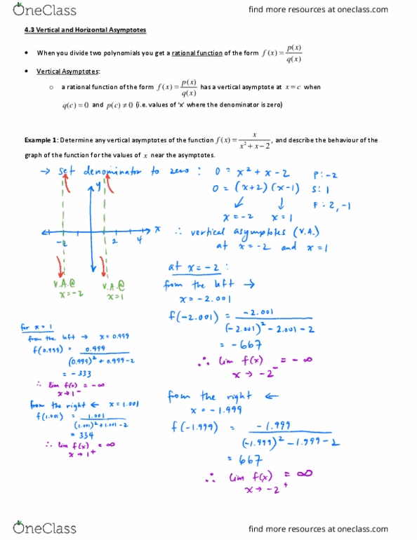 MAT135H1 Lecture Notes - Lecture 3: Asymptote, Synthetic Division thumbnail