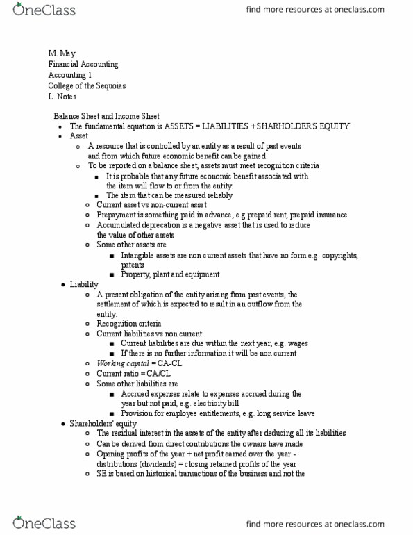 ACCT 001 Lecture Notes - Lecture 28: Current Liability, Current Asset, Working Capital thumbnail
