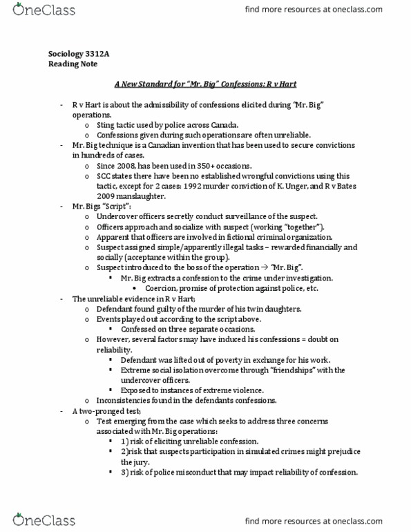 Sociology 3312A/B Chapter Notes - Chapter 1: Police Misconduct thumbnail
