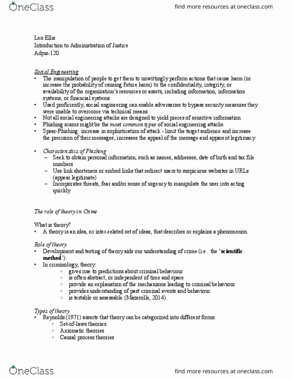ADJUS-120 Lecture Notes - Lecture 13: Phishing, Scientific Method, Reductionism thumbnail