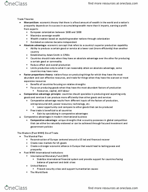 AFM333 Chapter Notes - Chapter 5: International Monetary Fund, Absolute Advantage, Comparative Advantage thumbnail