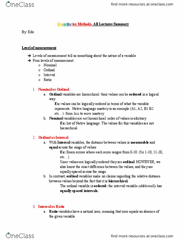 ENG ELC 220 Lecture Notes - Lecture 11: Ordinal Data, Box Plot, Standard Error thumbnail