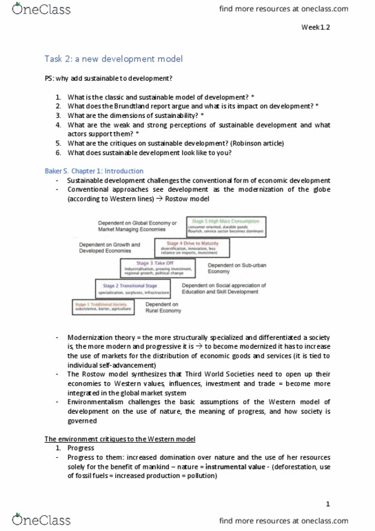 REGNRSG 105 Lecture Notes - Lecture 16: Walt Whitman Rostow, Sustainable Development, Modernization Theory thumbnail