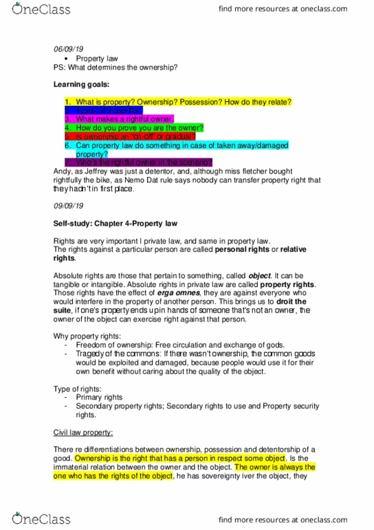 GEOLOGY 002 Lecture Notes - Lecture 19: Numerus Clausus, Property Law, Fungibility thumbnail