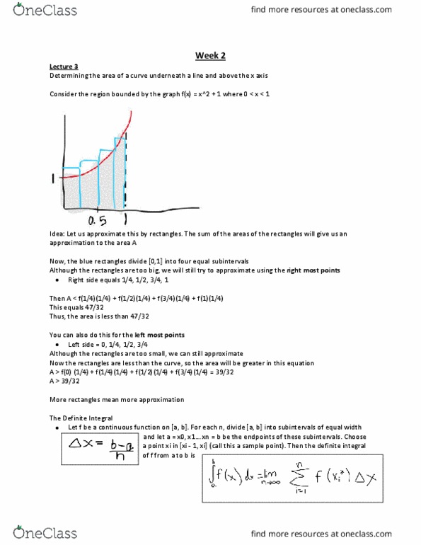 MAC 2234 Lecture Notes - Lecture 2: Antiderivative, Riemann Sum, Product Rule thumbnail