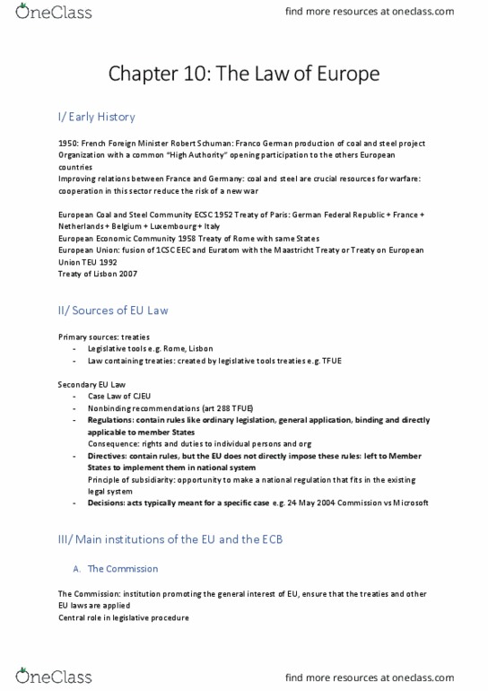 REGNRSG 105 Lecture Notes - Lecture 29: Maastricht Treaty, Robert Schuman, European Atomic Energy Community thumbnail