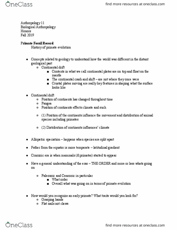 ANTH 011 Lecture Notes - Lecture 22: Shrew, Adaptive Radiation, Coevolution thumbnail