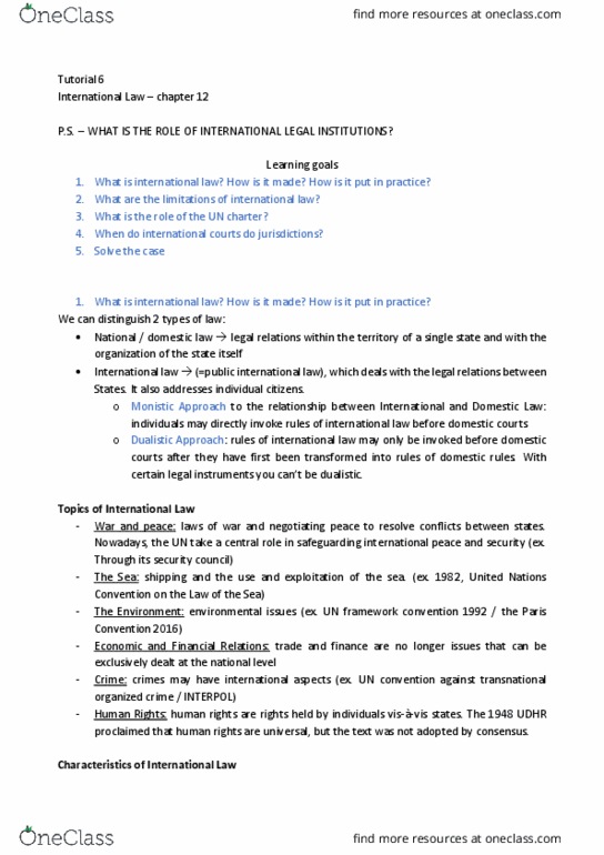 DANCEST 805 Lecture Notes - Lecture 18: Transnational Organized Crime, Paris Convention For The Protection Of Industrial Property, Universal Declaration Of Human Rights thumbnail