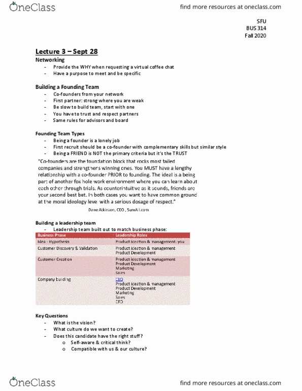 BUS 314 Lecture Notes - Lecture 3: Dont, Spreadsheet, Granite Ventures thumbnail