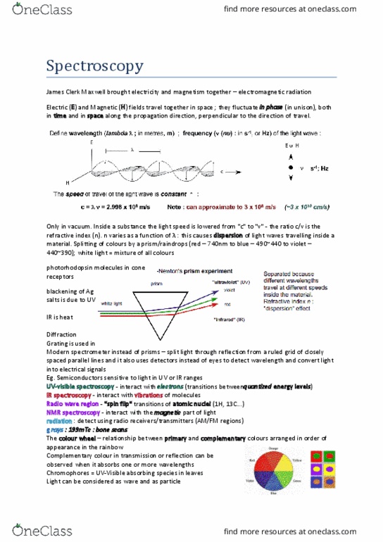 CO SCI 136 Lecture Notes - Lecture 5: James Clerk Maxwell, Infrared Spectroscopy, Radio Wave thumbnail