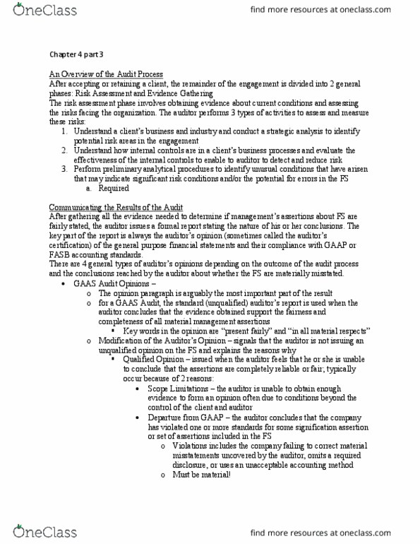 ACG 5637 Chapter Notes - Chapter 4: Internal Control, Financial Statement thumbnail