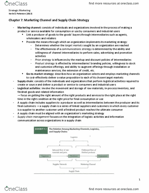 ACCTG 1 Lecture Notes - Lecture 24: Marketing Channel, Target Market, Fillrate thumbnail