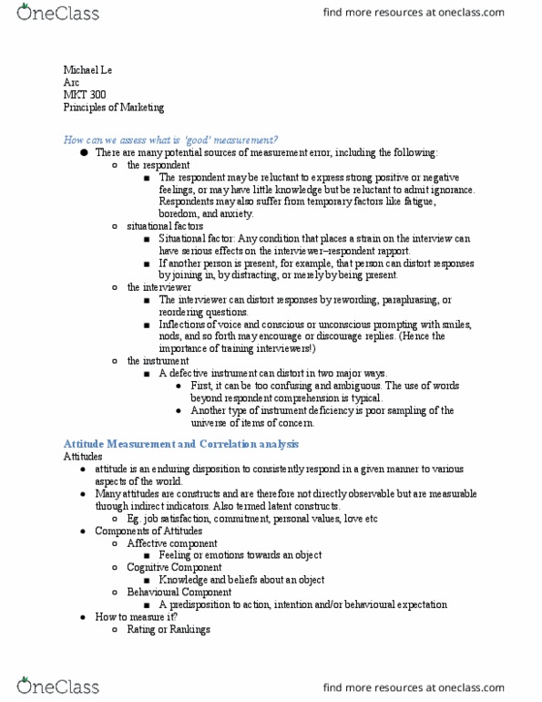 MKT 300 Lecture Notes - Lecture 15: Job Satisfaction thumbnail