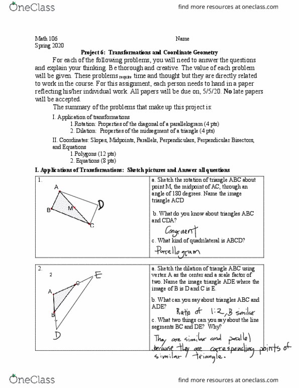 MATH 106 Lecture Notes - Lecture 4: Bisection, Quadrilateral, Parallelogram thumbnail