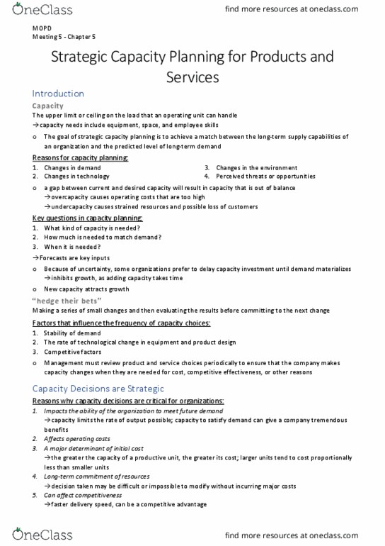 MARKET 1 Lecture Notes - Lecture 8: Absenteeism, Capacity Utilization, Fixed Cost thumbnail
