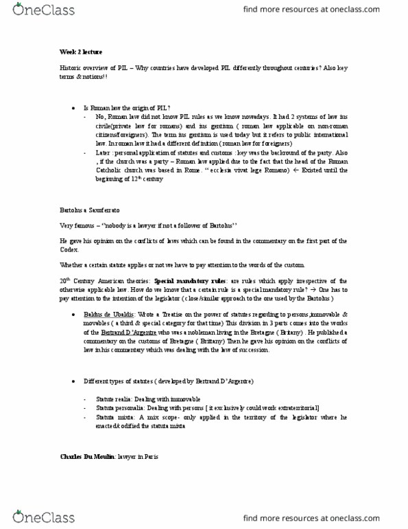ECON 1 Lecture Notes - Lecture 9: Jus Gentium, Bartolus De Saxoferrato, Baldus De Ubaldis thumbnail