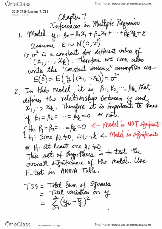 MGEC11H3 Lecture Notes - Lecture 7: Analysis Of Variance thumbnail