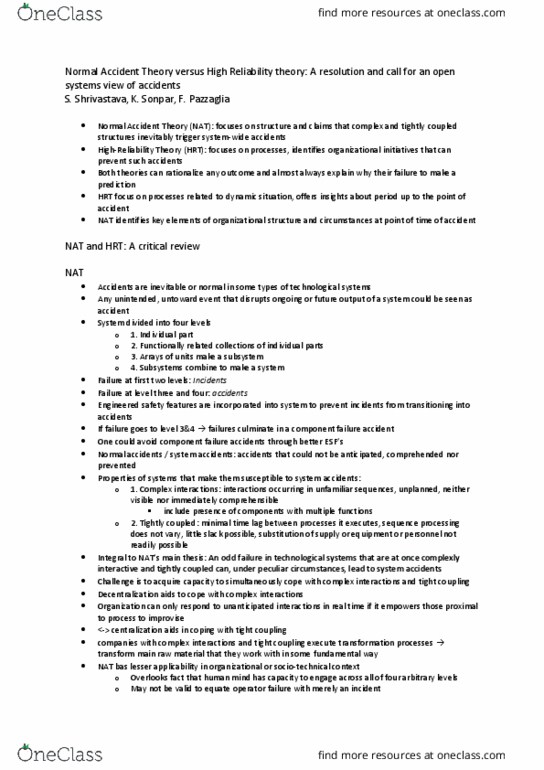 INTBUS 6 Lecture Notes - Lecture 13: System Accident, Normal Accidents, Reliability Engineering thumbnail