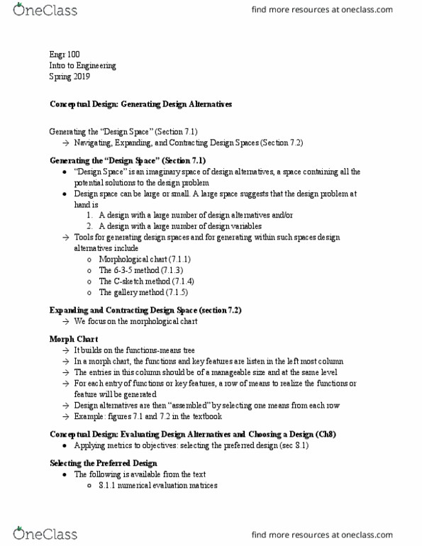 ENGR 100 Lecture Notes - Lecture 18: Decision Matrix thumbnail