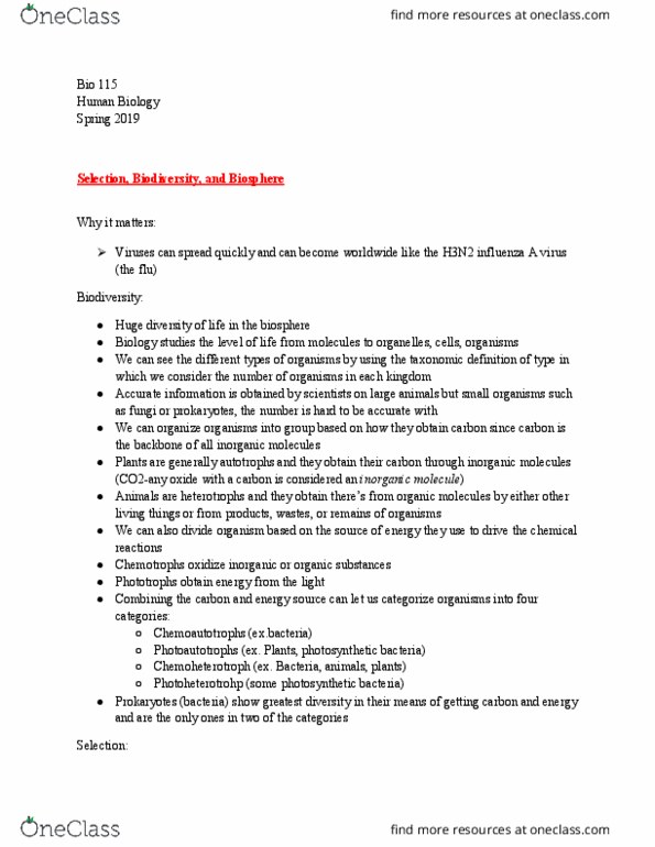 BIOL 115 Chapter Notes - Chapter 2: Influenza A Virus, Influenza A Virus Subtype H3N2, Chemotroph thumbnail