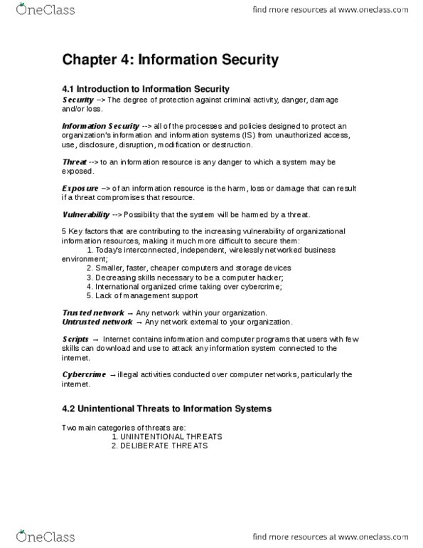 BUSI 3040U Chapter Notes - Chapter 4: Trade Secret, Keystroke Logging, Business Continuity Planning thumbnail