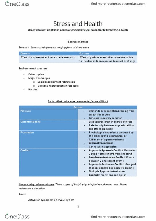 DANCEST 805 Lecture Notes - Lecture 16: Adrenal Gland, Workaholics, Sympathetic Nervous System thumbnail