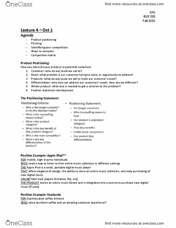 BUS 338 Lecture Notes - Lecture 4: Leading Edge, Switching Barriers, Dominant Design thumbnail