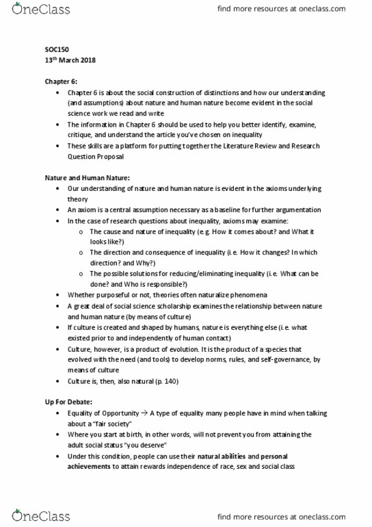 SOC150H1 Lecture Notes - Lecture 5: Credentialism And Educational Inflation, Meritocracy thumbnail