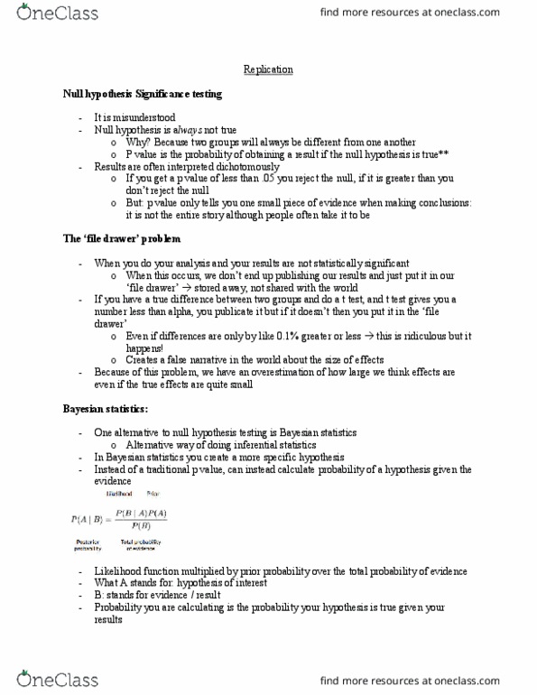 PNB 3RM3 Lecture Notes - Lecture 42: Publication Bias, Null Hypothesis, Statistical Inference thumbnail