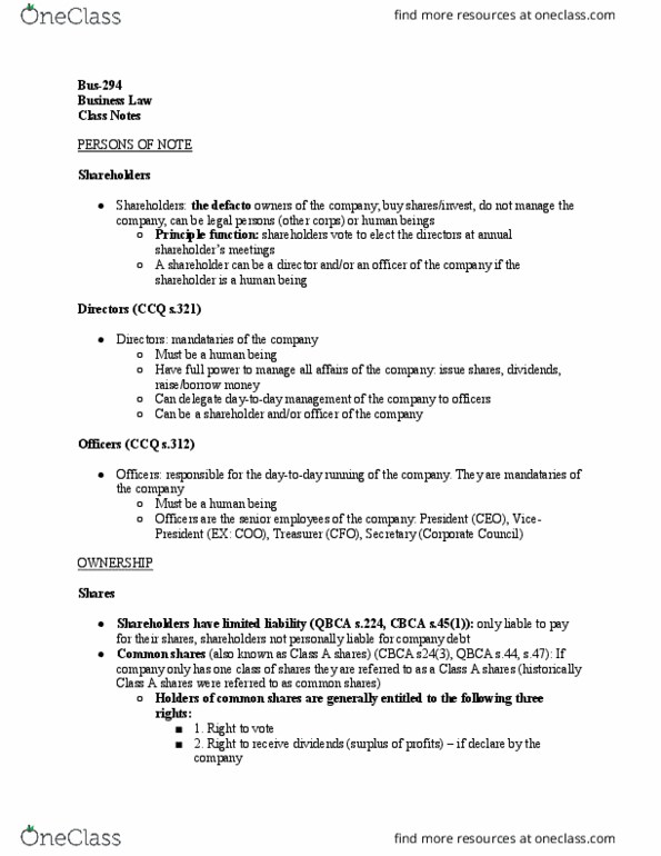 BUS-294 Lecture Notes - Lecture 22: Chief Operating Officer thumbnail