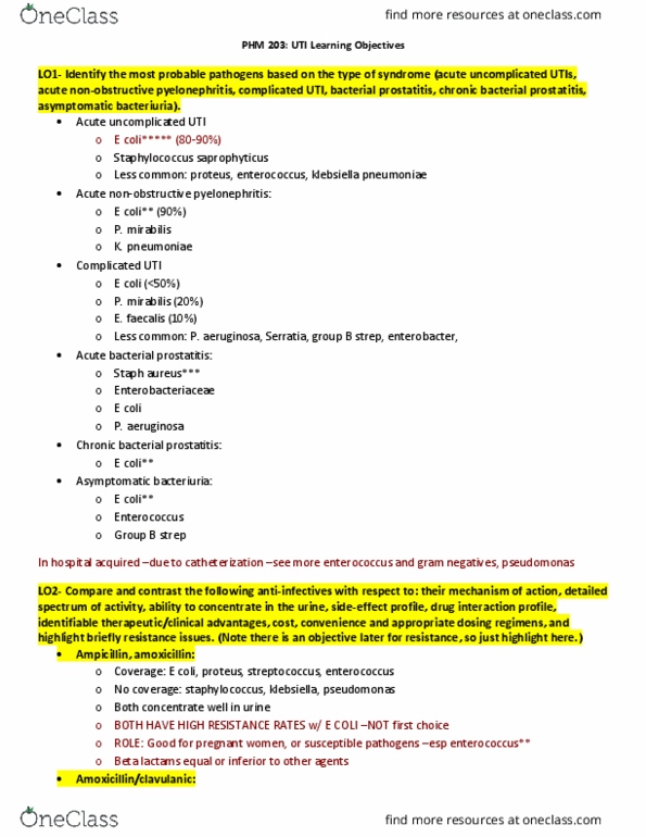 NATS 1605 Chapter Notes - Chapter 7.5: Staphylococcus Saprophyticus, Klebsiella Pneumoniae, Proteus Mirabilis thumbnail