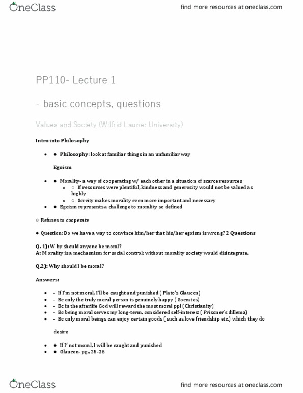 PP110 Lecture Notes - Lecture 1: Glaucon, Egotism thumbnail