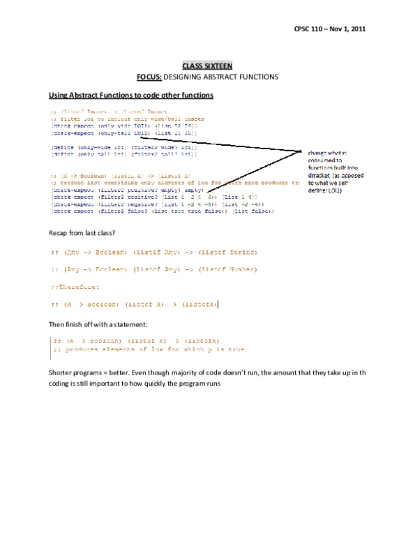 CPSC 110 Lecture : Abstract Descriptions (Continued) thumbnail