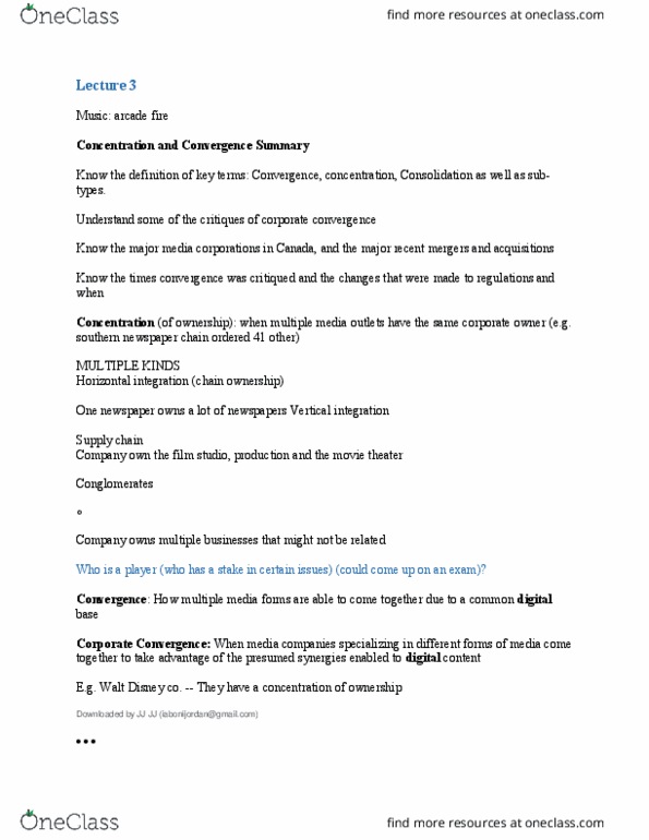 CS101 Lecture Notes - Lecture 3: Horizontal Integration, Vertical Integration, Supply Chain thumbnail