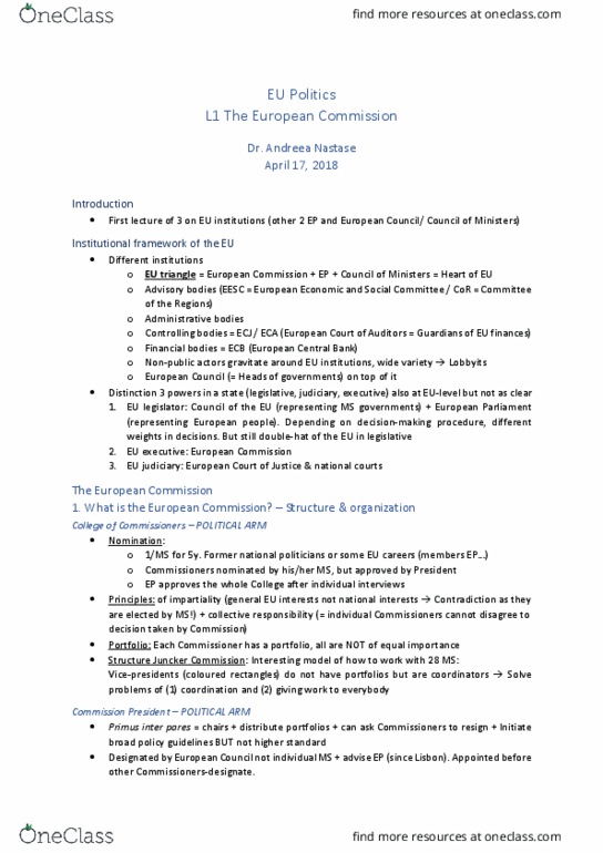 PHYSICS 102 Lecture Notes - Lecture 28: Primus Inter Pares, Juncker Commission, European Central Bank thumbnail