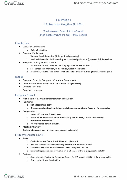 PHYSICS 102 Lecture Notes - Lecture 4: General Secretariat Of The Council Of The European Union, Donald Tusk, Common Foreign And Security Policy thumbnail