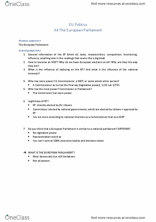 ENG ELC 220 Lecture Notes - Lecture 14: European Environment Agency, Literature Review, Committees Of The European Parliament thumbnail