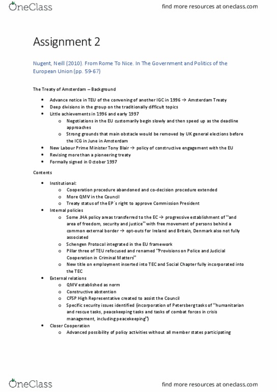 INTBUS 6 Lecture Notes - Lecture 16: Amsterdam Treaty, Petersberg Tasks, European Union Legislative Procedure thumbnail